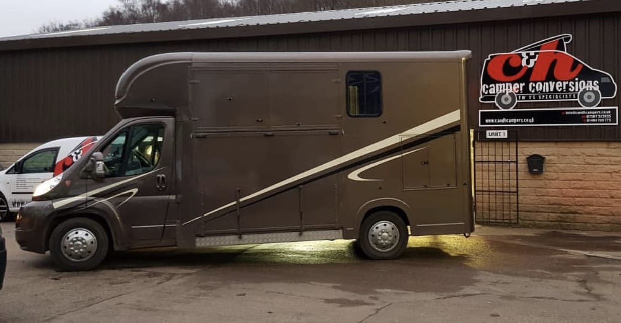 C and H Camper Conversions converted this Horse Box into a camper conversion